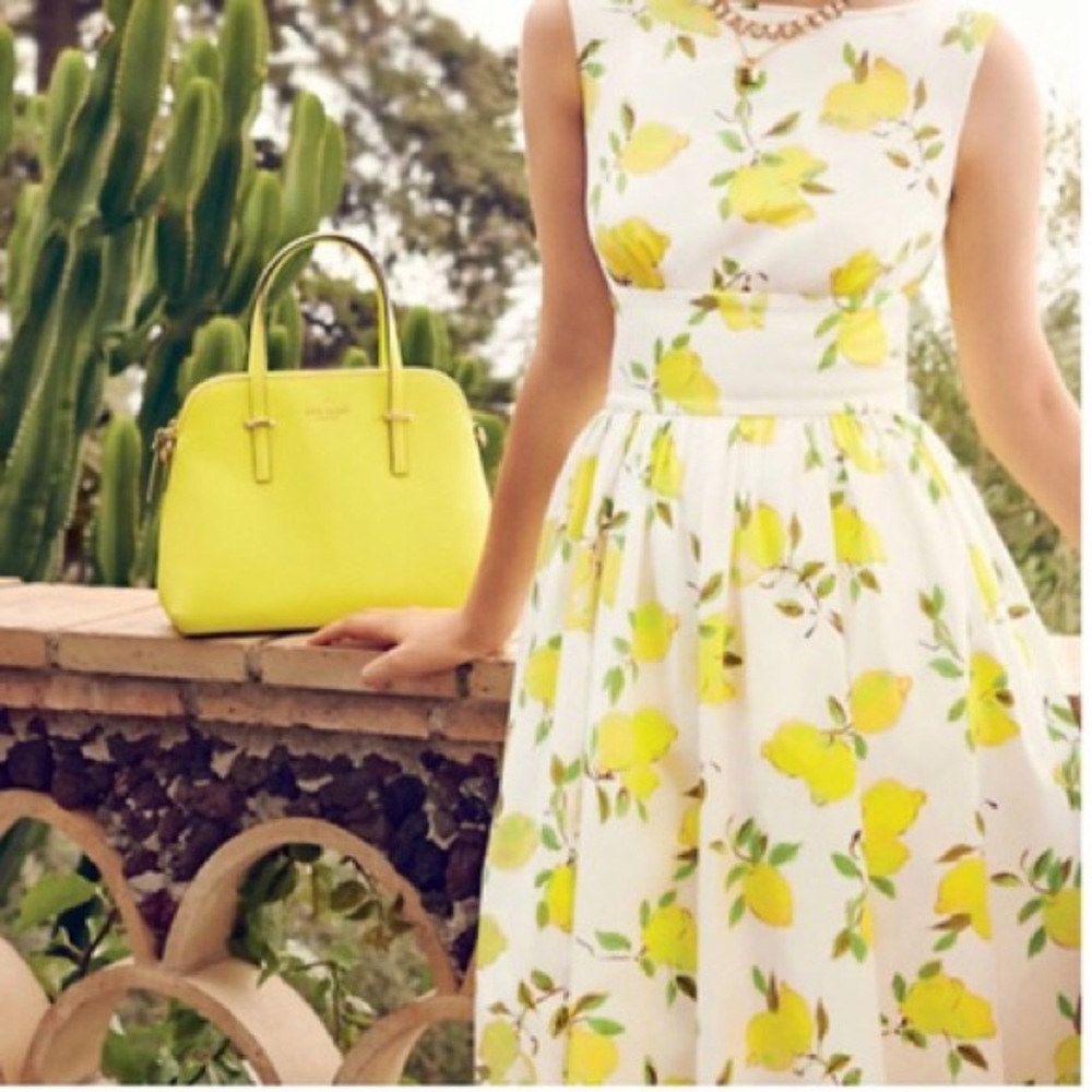 🍋 New NWT kate spade lemon lyric dress white 10 - Picture 1 of 8